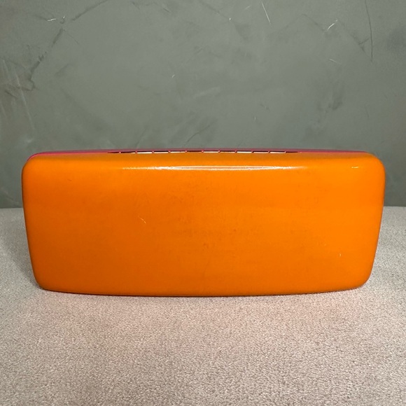 Kate Spade New York Hard Shell Protective Eyeglass Case Pink Orange - Picture 2 of 3